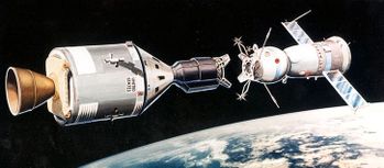 The July 17, 1975 rendezvous of the Apollo and Soyuz spacecraft traditionally marks the end of the Space Race.