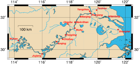 Cities along the Yangtze, between Wuhan and Shanghai