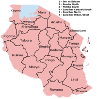 Regions of Tanzania.