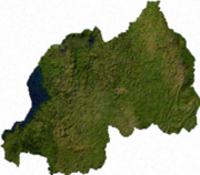 Satellite image of Rwanda, generated from raster graphics data supplied by The Map Library