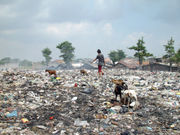 A trash dump in Bantar Gebang, Bekasi