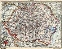 Greater Romania (1918-1940). Note the region Moldavia (German Moldau).