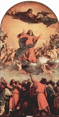 On November 1, 1950, Pius XII defined the dogma of the assumption (Titian's Assunta (1516-18) pictured).
