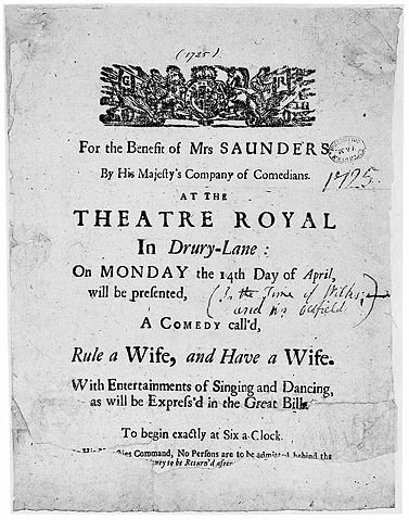 Image:Drury Lane playbill 1718.jpg