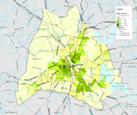 Population density map per 2000 census