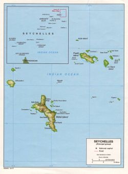 Location of Victoria on Mahé Island
