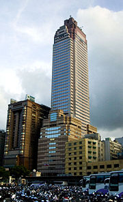 The Shin Kong Life Tower adjoins Taipei Main Station