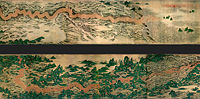 The yellow river as depicted in Qing Dynasty Chinese landscape painting
