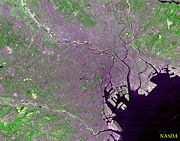 Satellite photo of Tokyo taken by NASA's Landsat 7
