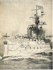 The French-built Matsushima, flagship of the Imperial Japanese Navy at the Battle of the Yalu River (1894)