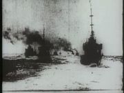 Video footage of a naval battle during the first Sino-Japanese war