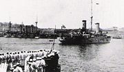 Japanese armoured cruiser Nisshin in the Mediterranean (Malta, 1919).