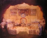 The installation dinner for the founding of the order on took place on 17 March 1783 in the Great Hall of Dublin Castle.