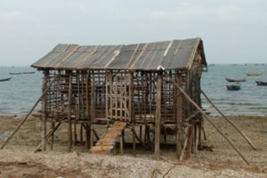 Akoya pearl grafting shed in Xuwen, China.