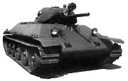 The original T-34 Model 1940 can be recognized by the low-slung barrel of the L-11 gun, below a bulge in the mantlet housing its recoil mechanism. This is a pre-production vehicle with a complex single-piece hull front.