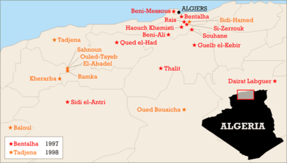 Massacres of over 50 people in the years 1997 and 1998