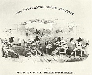 Detail from cover of The Celebrated Negro Melodies, as Sung by the Virginia Minstrels, 1843