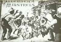 Plantation scenarios were common in black minstrelsy, as shown here in this post-1875 poster for Callender's Colored Minstrels