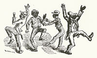 Detail from an 1859 playbill of Bryant's Minstrels depicting the final part of the walkaround