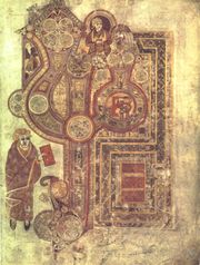 Folio 29r contains the incipit to the Gospel of Matthew .