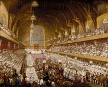 The coronation banquet for George IV was held at Westminster Hall on 19 July 1821