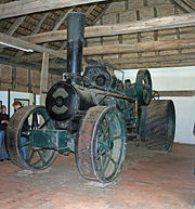 Ploughing engine Heumar, made by the Ottomayer company (Germany), used in pairs with a balance plough.Built 1929, 220 PS, 21 tons.