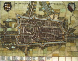 Many of the features in Blaeus 1652 map of Utrecht can still be recognised in the city center