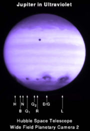Jupiter in Ultraviolet (about 2.5 hours after R's impact)
