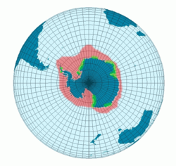 Emperor Penguin rangeBreeding colonies in green