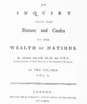 The first page of the Wealth of Nations, 1776 London edition