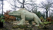 A Megalosaurus stalks Crystal Palace Park in London.