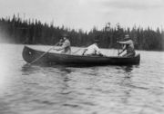 HRH The Prince of Wales canoeing in Canada, 1919