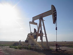Pumpjack pumping an oil well near Lubbock, Texas