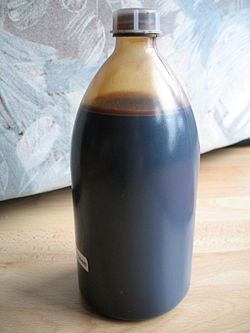 A sample of medium heavy crude oil