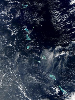 Some of the Kiribati islands in the Gilbert group.