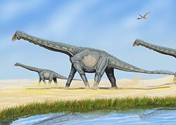 Life restoration of Alamosaurus.