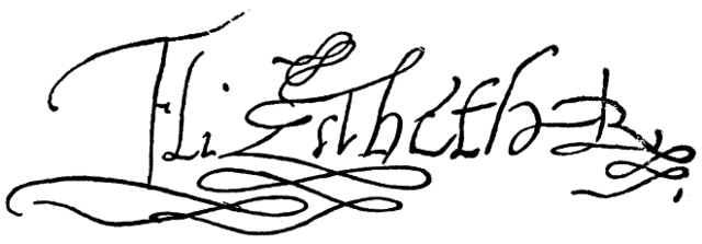 Image:Autograph of Elizabeth I of England (from Nordisk familjebok).png