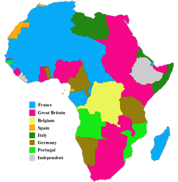 European claims in Africa, 1914