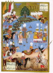 Miniature depicting Suleiman the Magnificent marching with an army in Nakhchivan, summer 1554