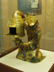A Han Dynasty incense burner with a sliding shutter.