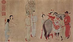 Yang Guifei Mounting a Horse, by Qian Xuan (1235-1305 AD).