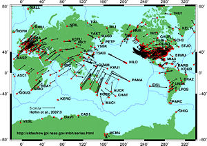 Global plate tectonic movement