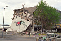 Kaiser Permanente Building destroyed in the Northridge Earthquake (1994).