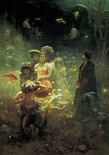 Many generations of Slavic artists were inspired by their national folklore. Illustrated above is Ilya Yefimovich Repin's Sadko in the Underwater Kingdom (1876).
