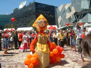 The spring fertility festival of Maslenitsa, rooted in pagan times and involving the burning of a straw effigy is still celebrated by Slavs all over the world, as seen here in Melbourne, Australia.