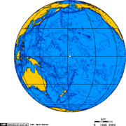 Orthographic projection over Baker Island