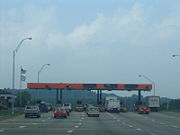 A toll plaza West Virginia Turnpike.