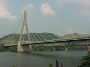 The Veterans Memorial Bridge, which carries U.S. Route 22.