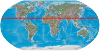 World map showing the Tropic of Cancer