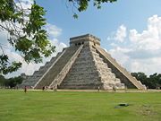 Pyramid in the Mayan city of Chichen-Itza, Mexico